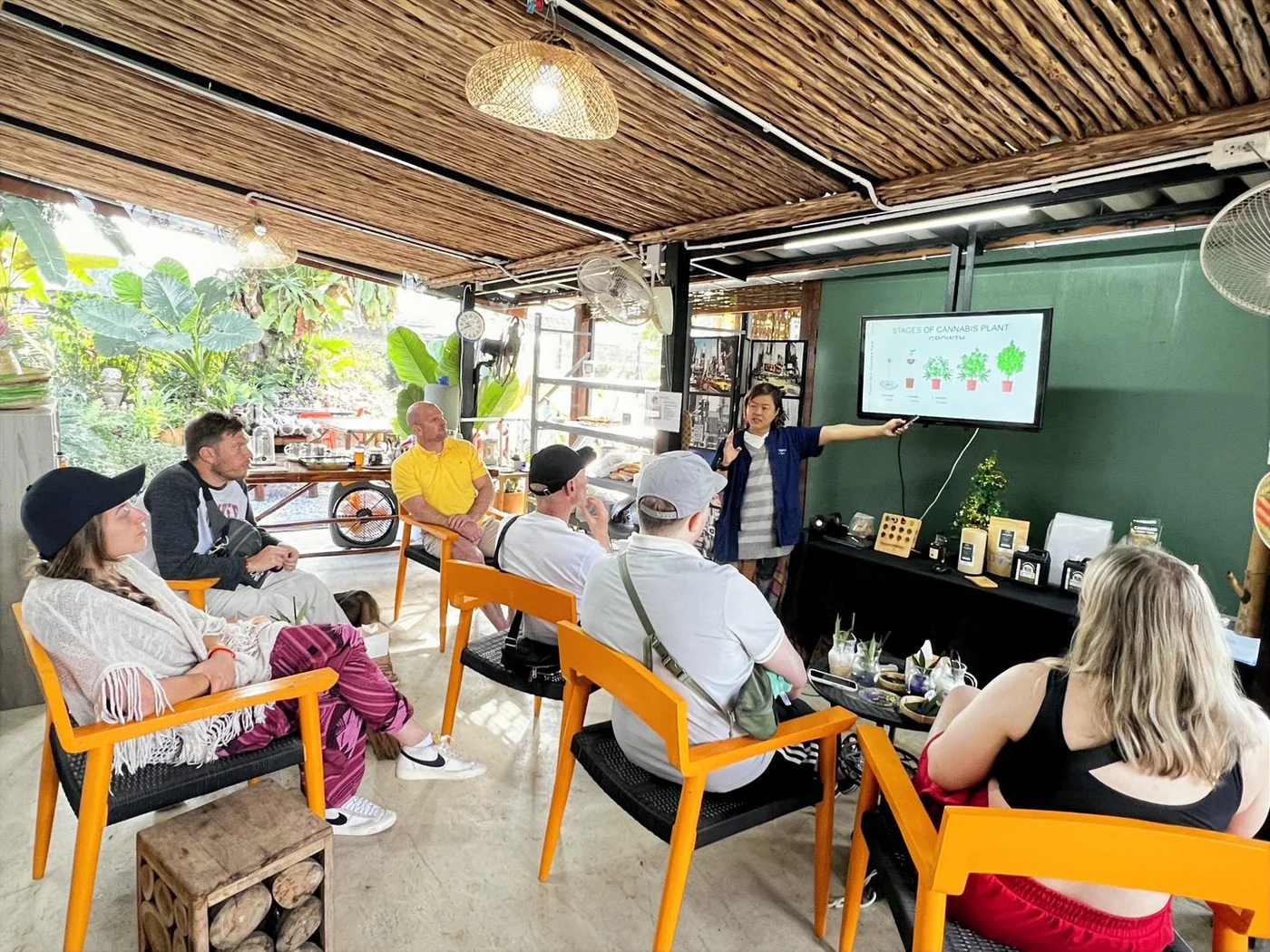 Cannabis farm tour education session at Happy Herb Farm