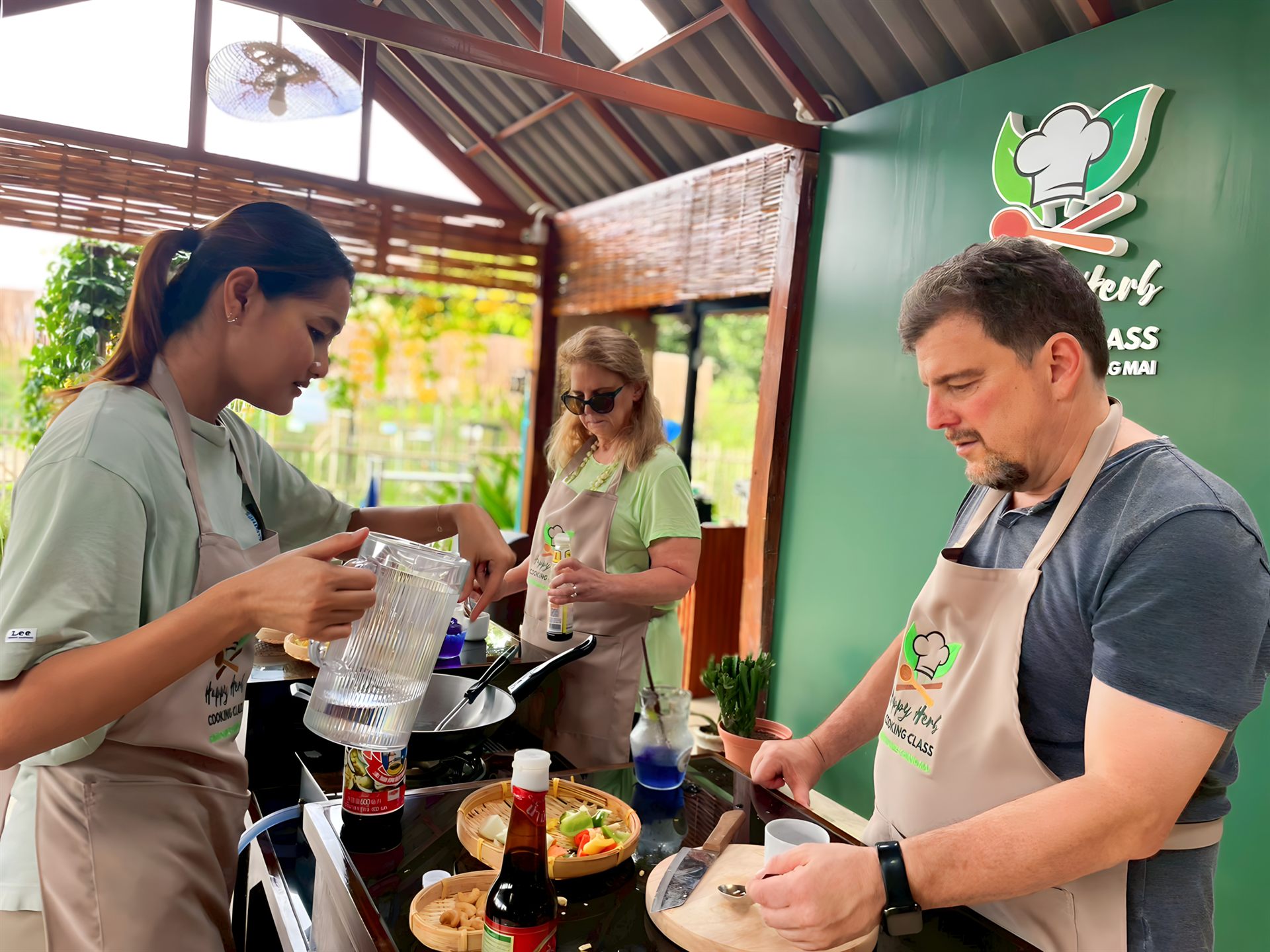 Happy Herb founder sharing a farm-to-table cooking experience